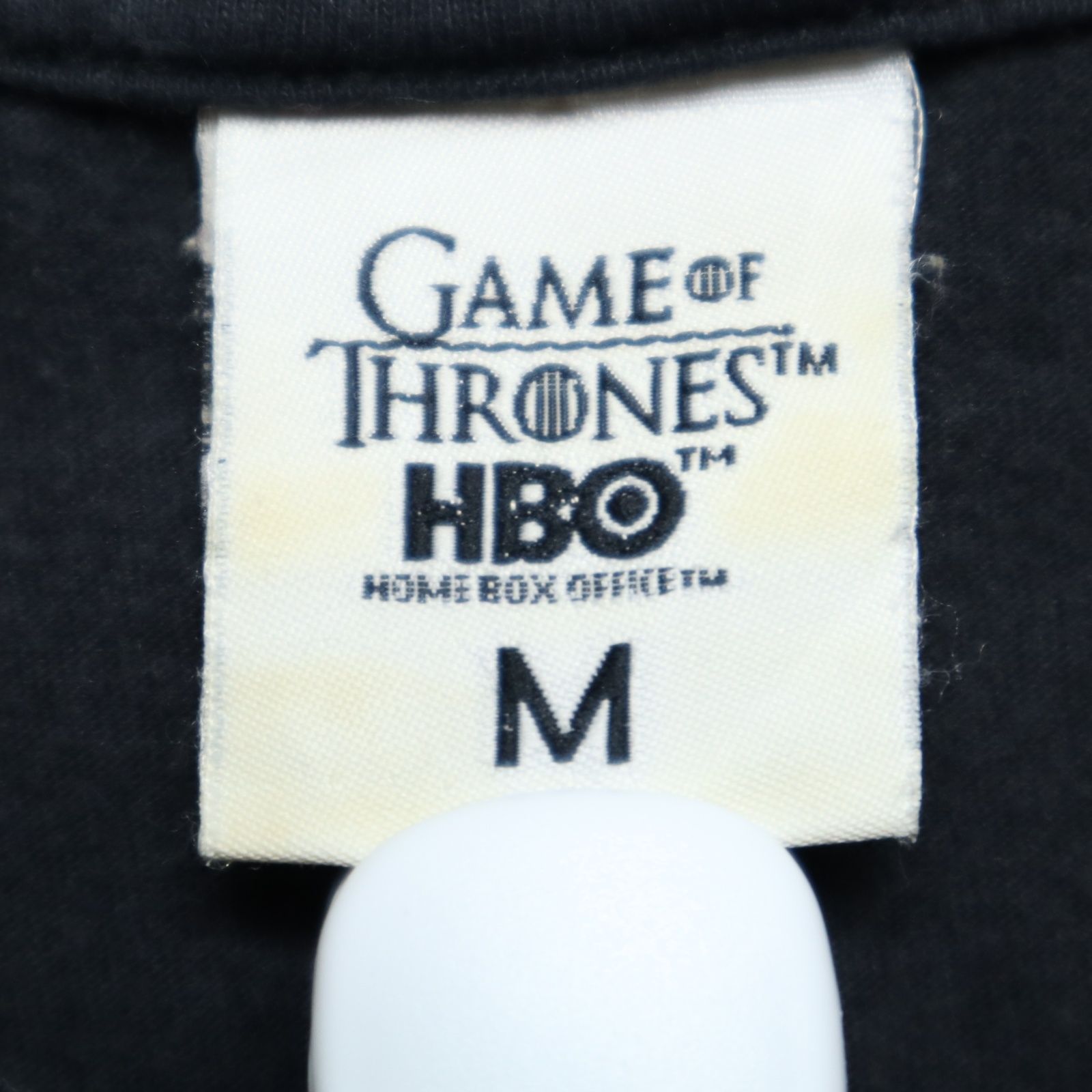 メンズM 【A品】  ムービーTシャツ  GAME OF THRONES プリント ドラマ ゲームオブスローンズ 無地 ブラック 黒 厚手 春夏 / 半袖 ヴィンテージ バンド アニメ ムービー ゲーム パロディUSA古着 M1b859