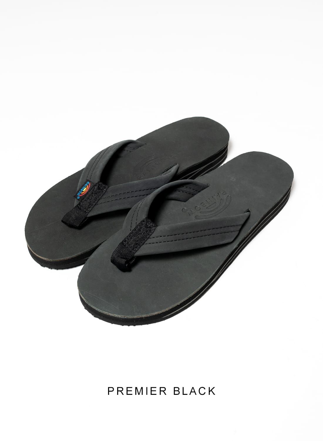 PREMIER BLACK S(24.5～25.5cm) レインボーサンダル　ダブルレイヤー プレミア/クラシックレザー 夏 ビーチサンダル レザーサンダル 302ALTS