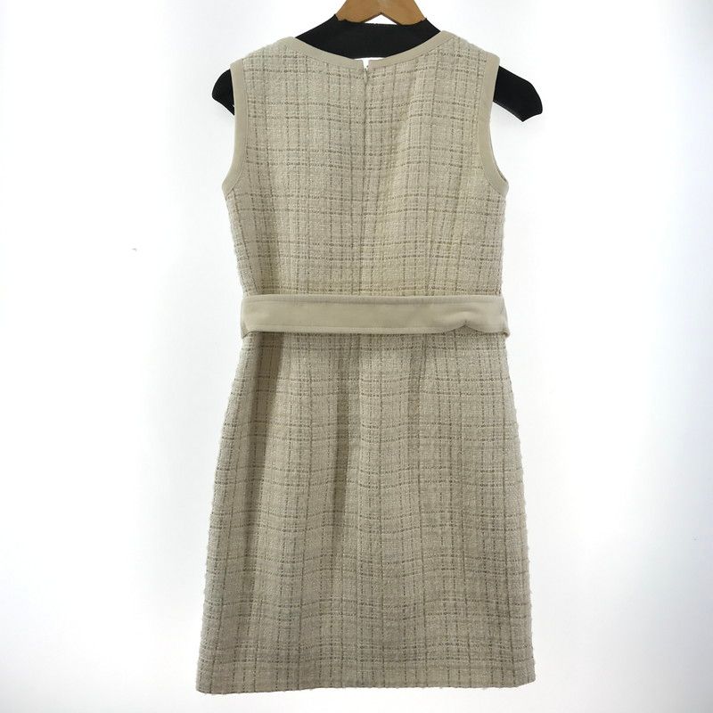 中古品】 SHELLER シェリエ ノースリーブ キルティングツイード