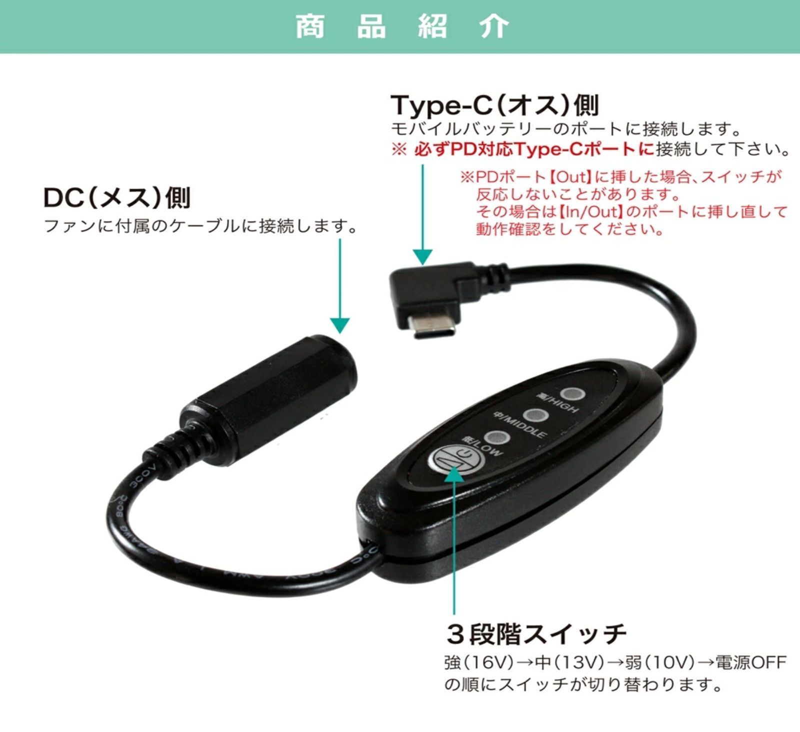 22.5W以上/PD対応バッテリー用】 ワークマン 18V 空調服ファン