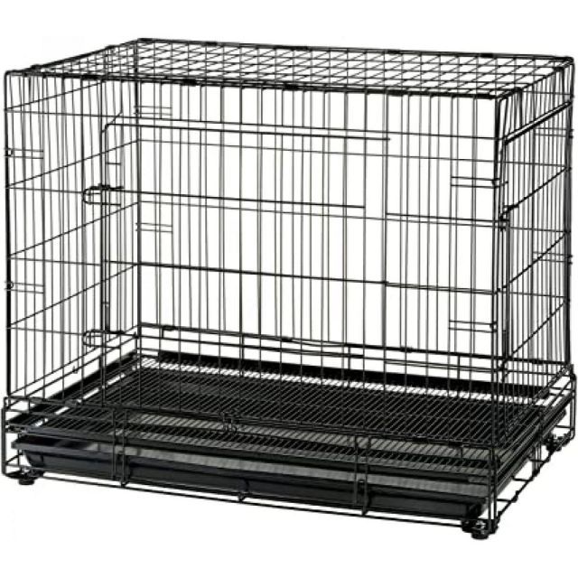 リッチェル プロフェッショナルペットケージ XL ブラック サークル ケージ 2面ドア 2段積み重ねOK コンパクト収納