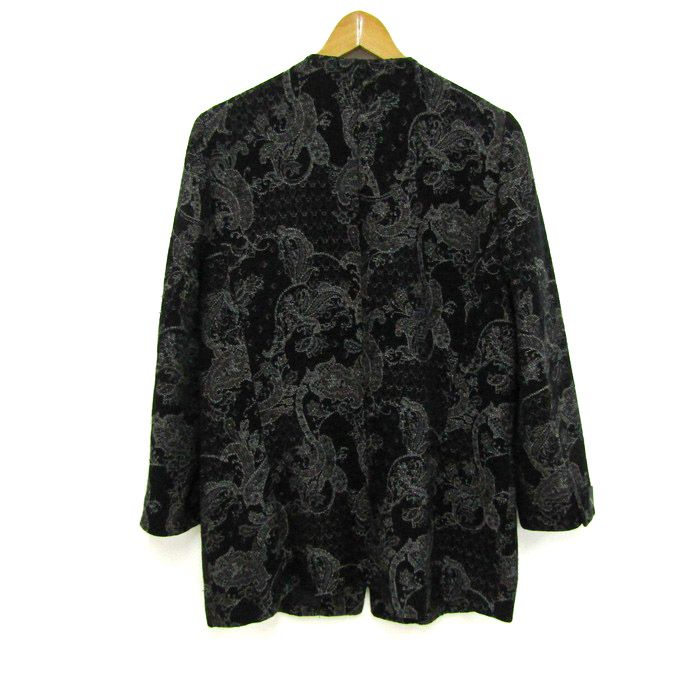 レリアン ノーカラージャケット 総柄 大きいサイズ アウター