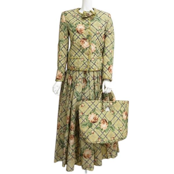 aux カネコイサオ KANEKO ISAO ジャケット ワンピース スカート バッグ 4点 セット チェック柄 バラ柄 2000年 カタログ掲載 970842 k01