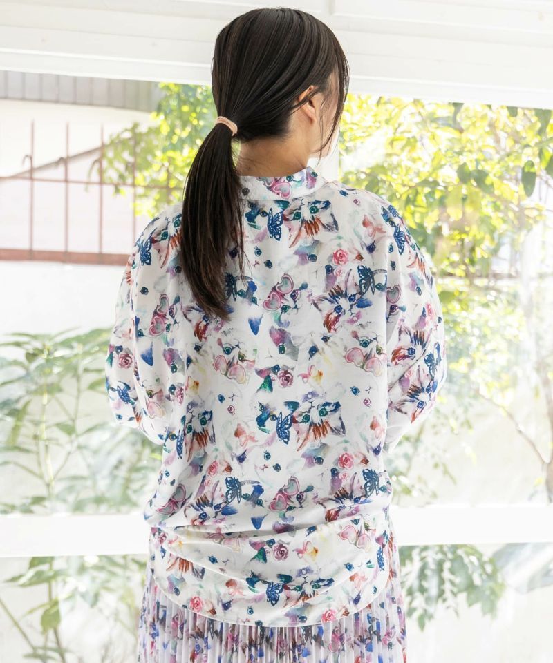 スカラー151604：蝶ネコ総柄チュニックシャツ - メルカリ