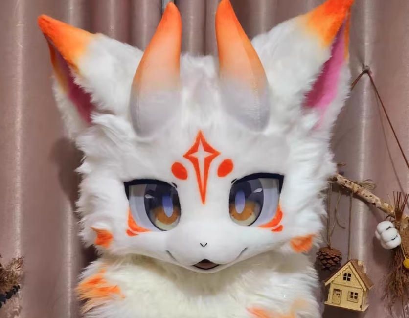 ファースーツ 着ぐるみセット NO.245 ドラゴン 白 ケモノ ファースーツ 全頭ヘッド ぬいぐるみ コスプレ コスチューム 一点物