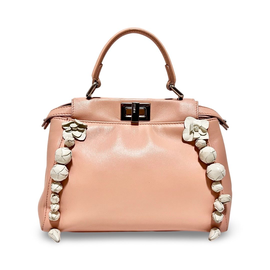 FENDI ハンドバッグ　ピーカブー　2way ピンク　ターンロック　ショルダー FENDI ハンドバッグピーカブー2way ピンクターンロックショルダー