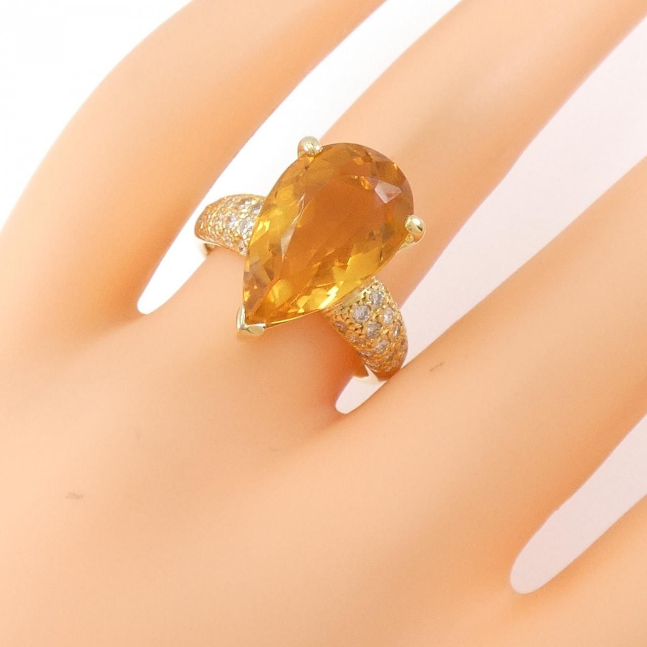 K18YG シトリン リング 8.25CT - メルカリ 