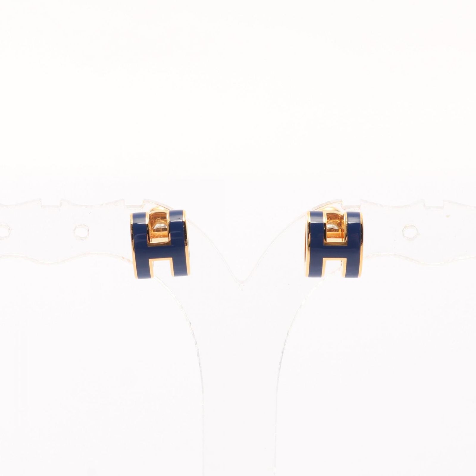 エルメス HERMES ピアス MINI POP H ミニポップアッシュ ブルータイ|ゴールド GP ゴールドメッキ アッシュ ピアス レディース Used A