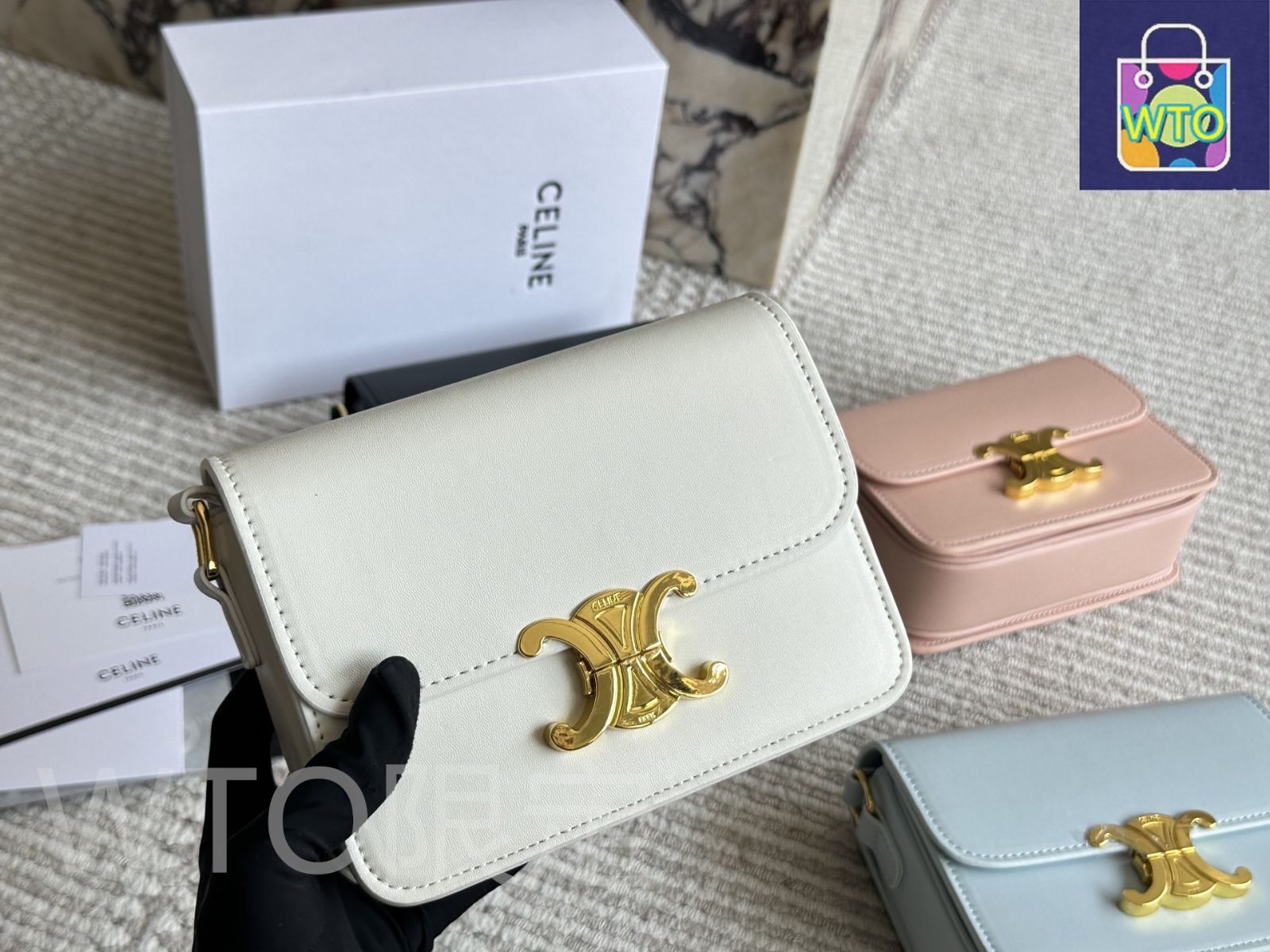 【原価ぶっ壊し割引】ラージモデルボックス トリオンフ 今日特価】Celine セリーヌ トリオンフ ボックスバッグ 実用性に