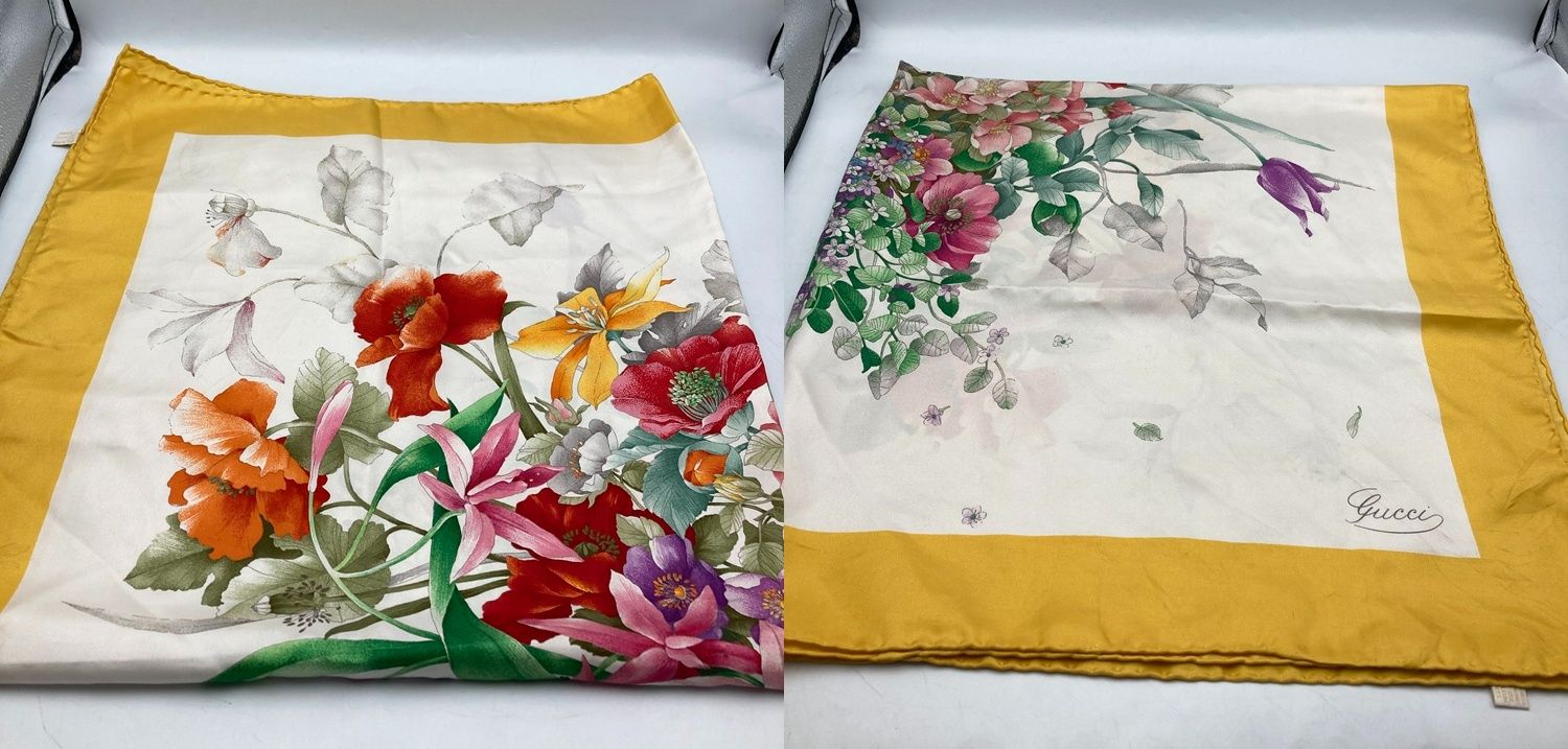 GUCCI グッチ スカーフ シルク100％ フローラ 花柄 中古 D4 - メルカリ