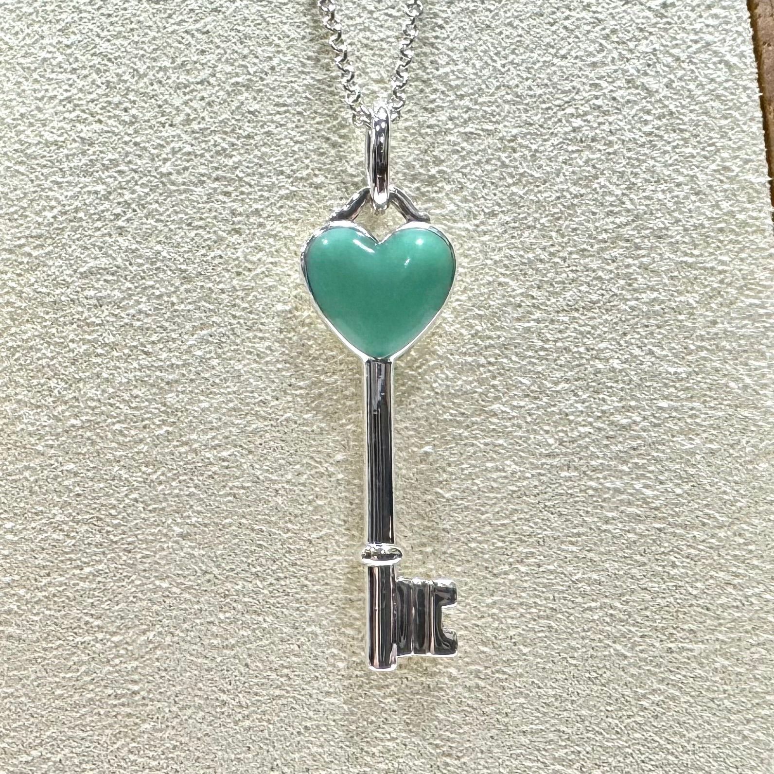 Tiffany&Coペンダントトップキーハートブルーエナメル TIFFANY&Co. オータムセール ネックレス 贈り物 バースデー