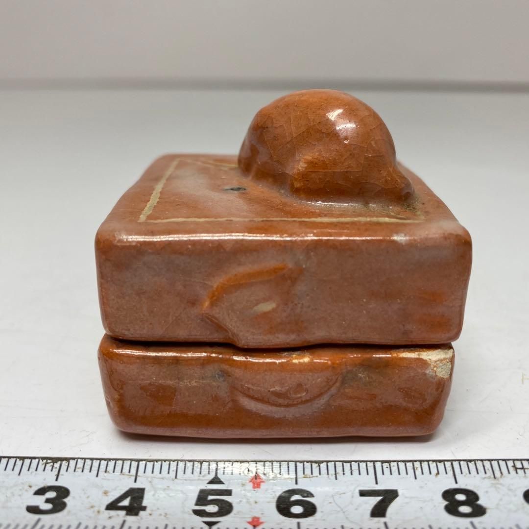 白井半七作 桔梗蓋置 共箱 A 186 蓋置 ・半七作（