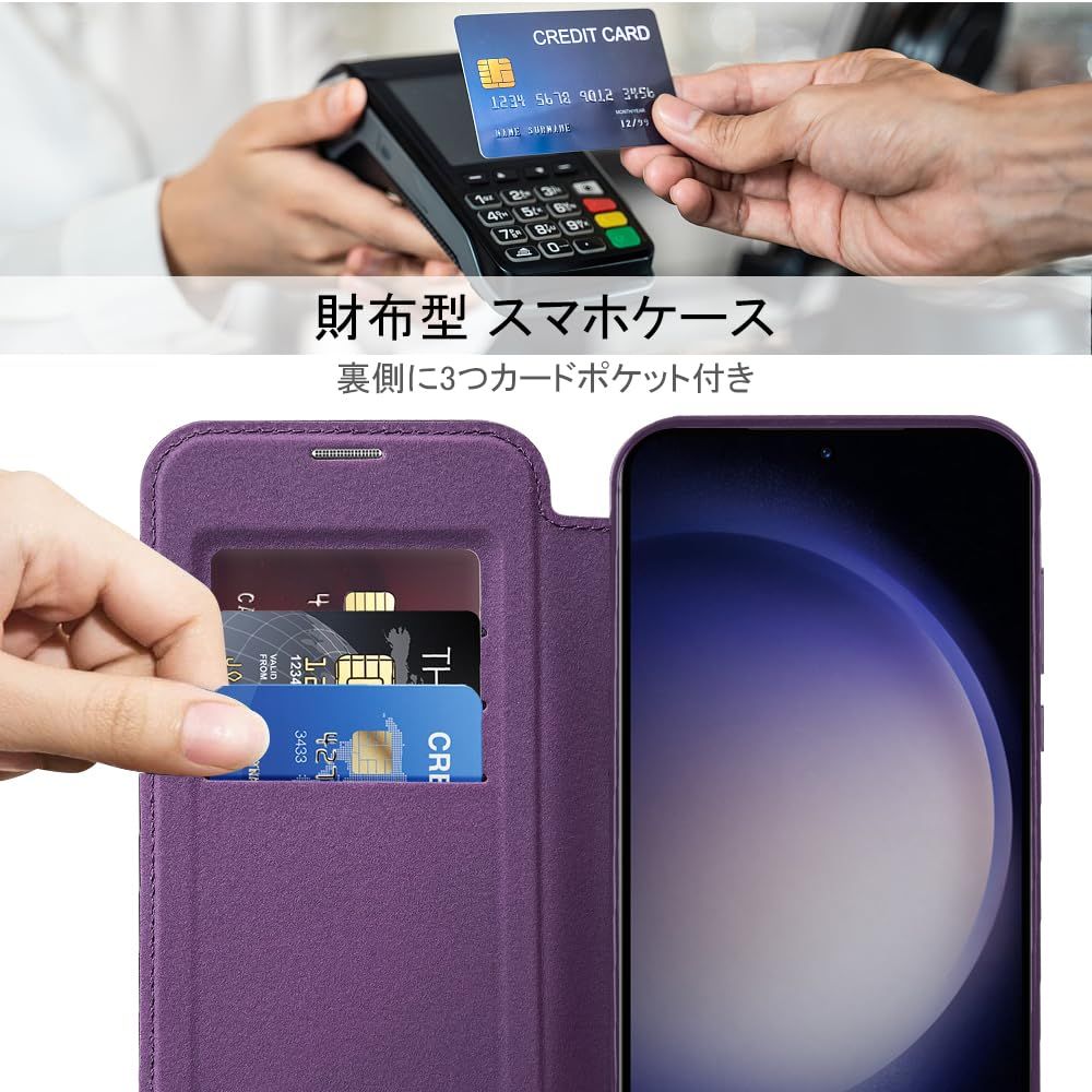 ケース 耐衝撃 : 手帳型 パープル スマホケース カバー pro 用 薄型 TPU 全面保護 軽量 iPhone 0 紫（素材（スマホ・携帯ケース）ハイブリッド
