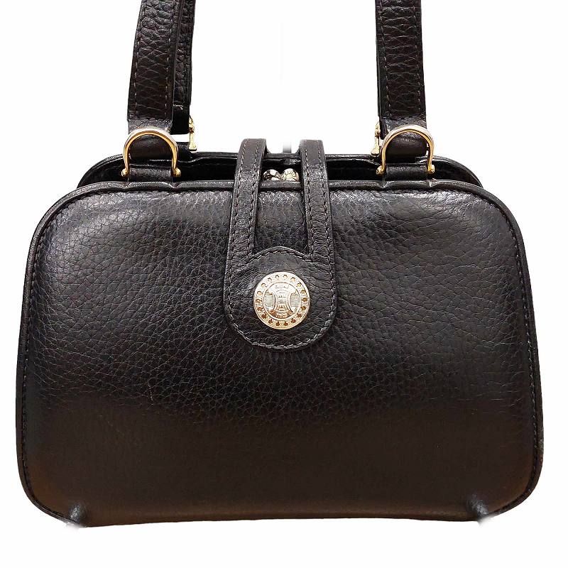 セリーヌ CELINE マカダム柄 がま口 ハンドバッグ ショルダー