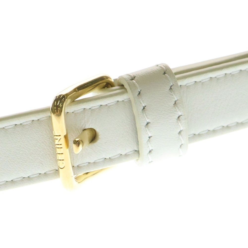 セリーヌ　ワンショルダーバッグ　ゴールド金具　肩がけ　レザー　ホワイト　白 CELINE/セリーヌ】トリオンフ ゴールド金具 ショルダーバッグ