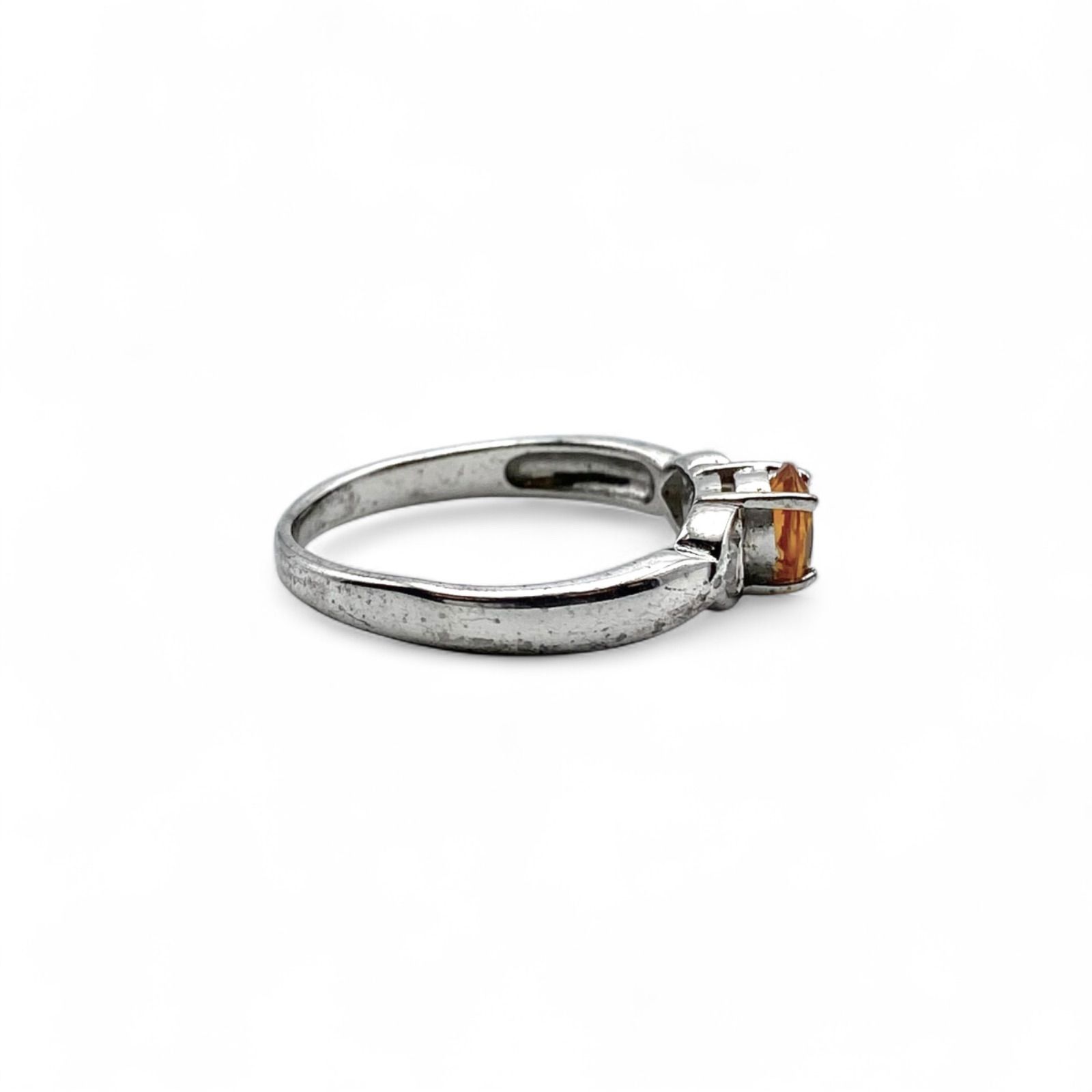 幸運の石】 シトリン Silver 925 刻印 90s Vintage Ring シルバー 