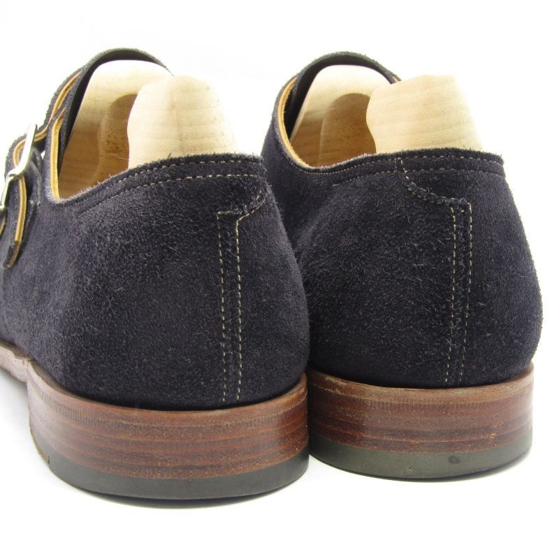 情緒豊かな JOHN LOBB ジョンロブ UK7.5D ダブルモンクストラップ WILLIAM スエード ウィリアム レザーソール ビジネスシューズ ネイビー 35004830 では、お注文を楽しみね！