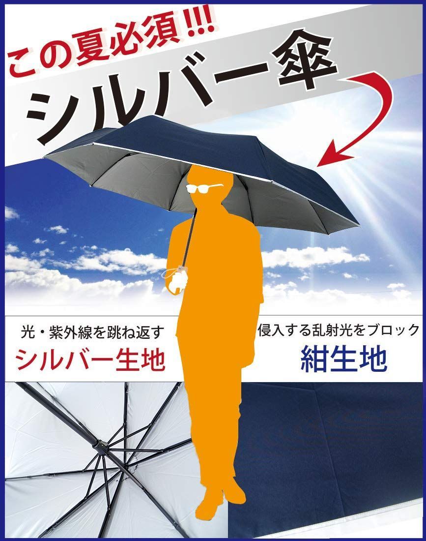 オカモト原宿店 完全遮光 日傘 折りたたみ傘 遮光率 100% 特大 直径123