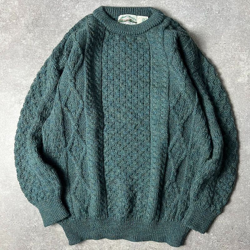 アイルランド製 aran crafts ウール フィッシャーマン ニット
