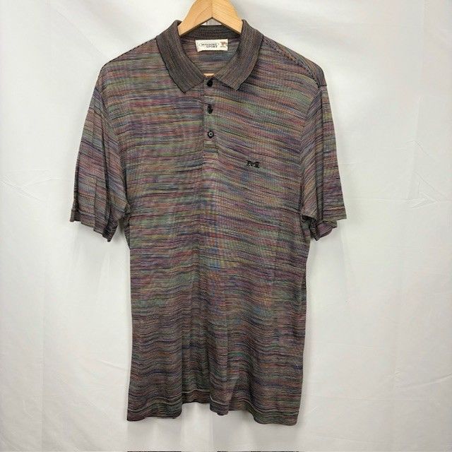 90s ビンテージ MISSONI SPORT ニット ポロシャツアーカイブ 90s Axy by MIZUNO トリックアート ジャガードデザイン