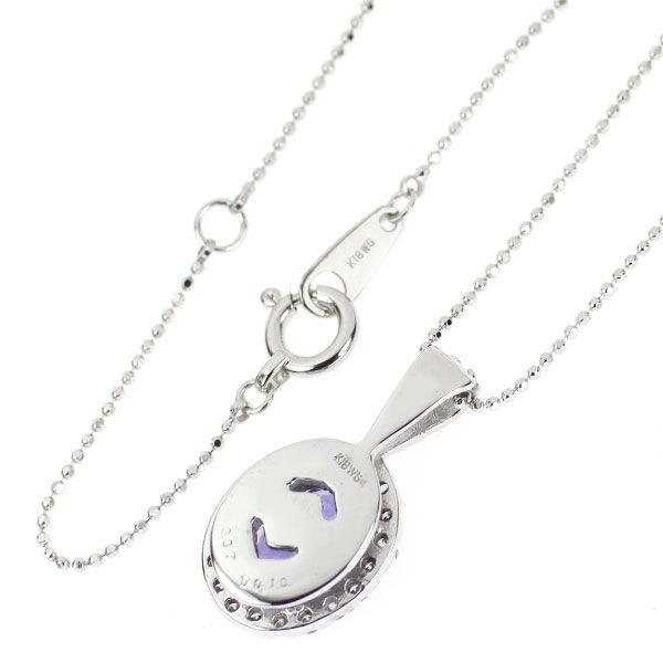 K18WG タンザナイト ダイヤモンド ペンダントネックレス 0.87ct D0.18ct