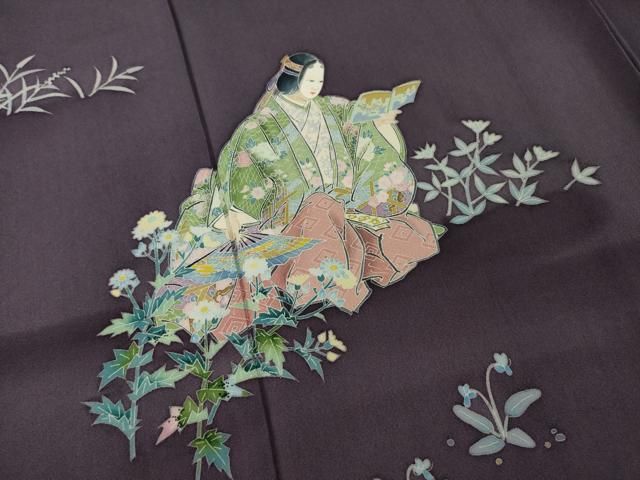 平和屋着物○本加賀友禅作家 毎田健治 訪問着 能面 人物文