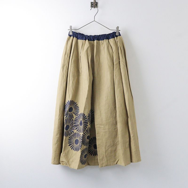 パラスパレス 十日 pal'las palace インディゴ染め 花柄 フレア