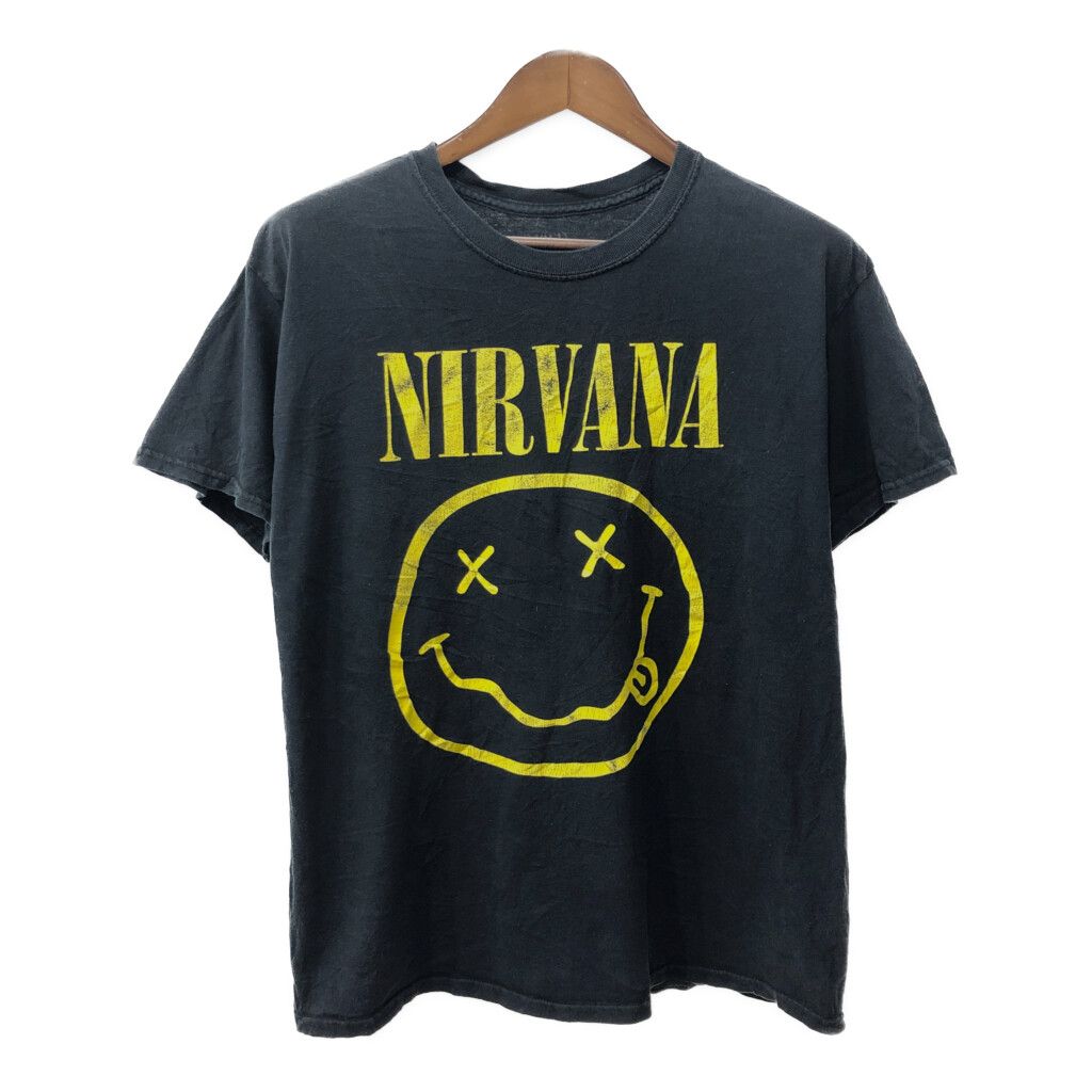 NIRVANA ニルヴァーナ 半袖Ｔシャツ バンドT ロゴ ブラック (メンズ L L相当) 中古 古着 Q5653