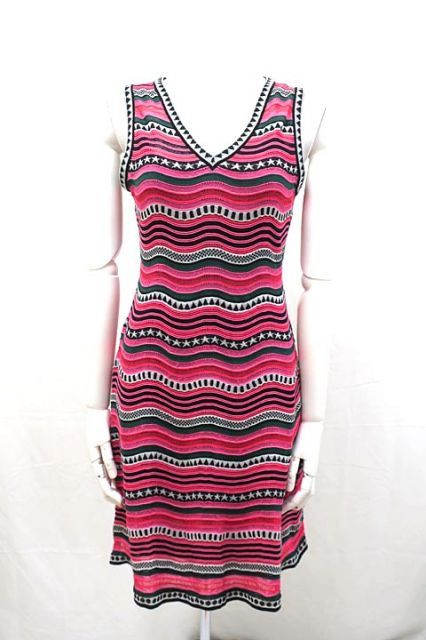 MISSONI|ミッソーニ|ワンピース|ノースリーブ|ニット|ボーダー|サイズ40|カジュアル|ストリートカジュアル|2019流行|送料無料|お げ