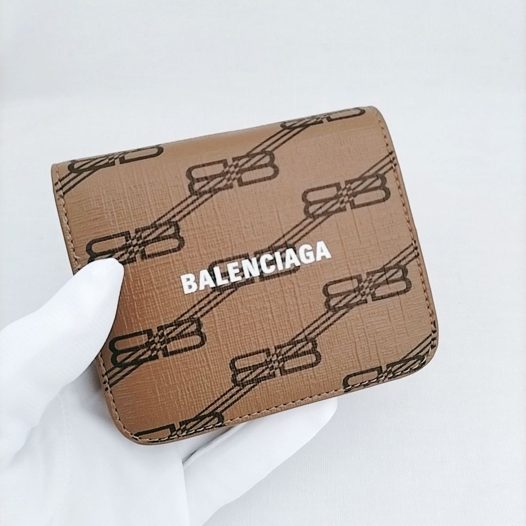 新品未使用】BALENCIAGA BBモノグラム2つ折り財布 コイン入れ付 