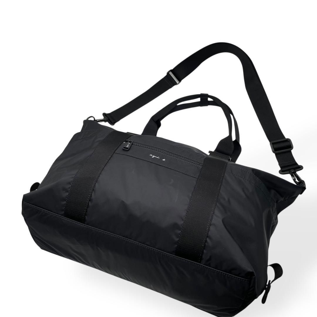 極美品 agnes b. VOYAGE 2way ボストンバッグ ナイロン 黒