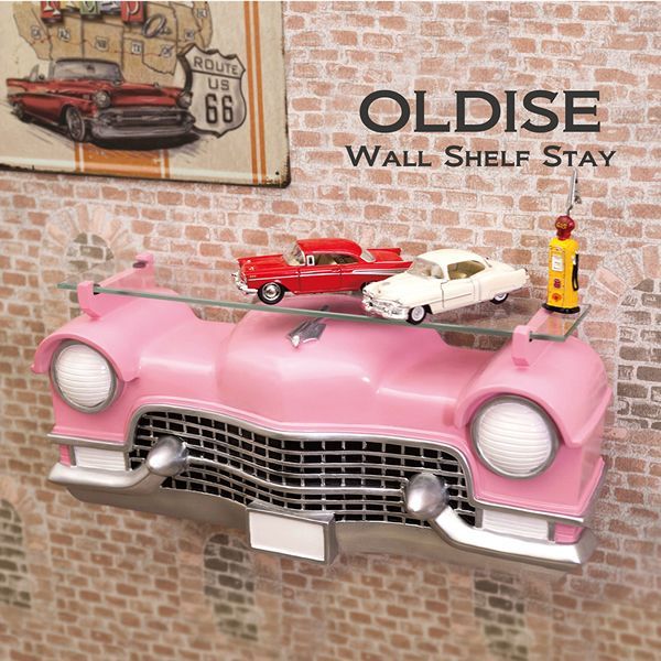 カーヘッドシェルフ オールディーズ CAR HEADシェルフ PINK CAR 壁掛け