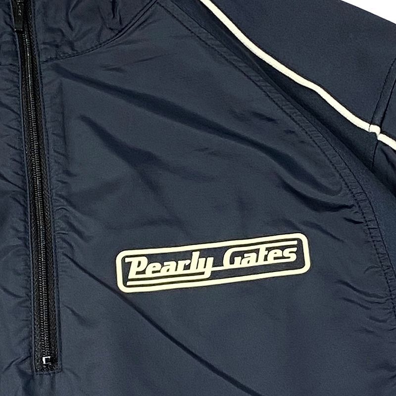 PEARLY GATES パーリーゲイツ 半袖 ハーフジップ ナイロン 切替 ニット