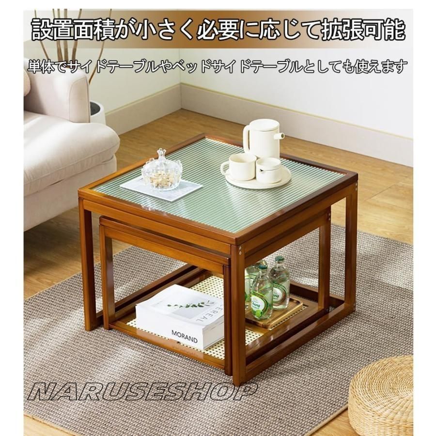 籐編みクラフト リビングテーブル