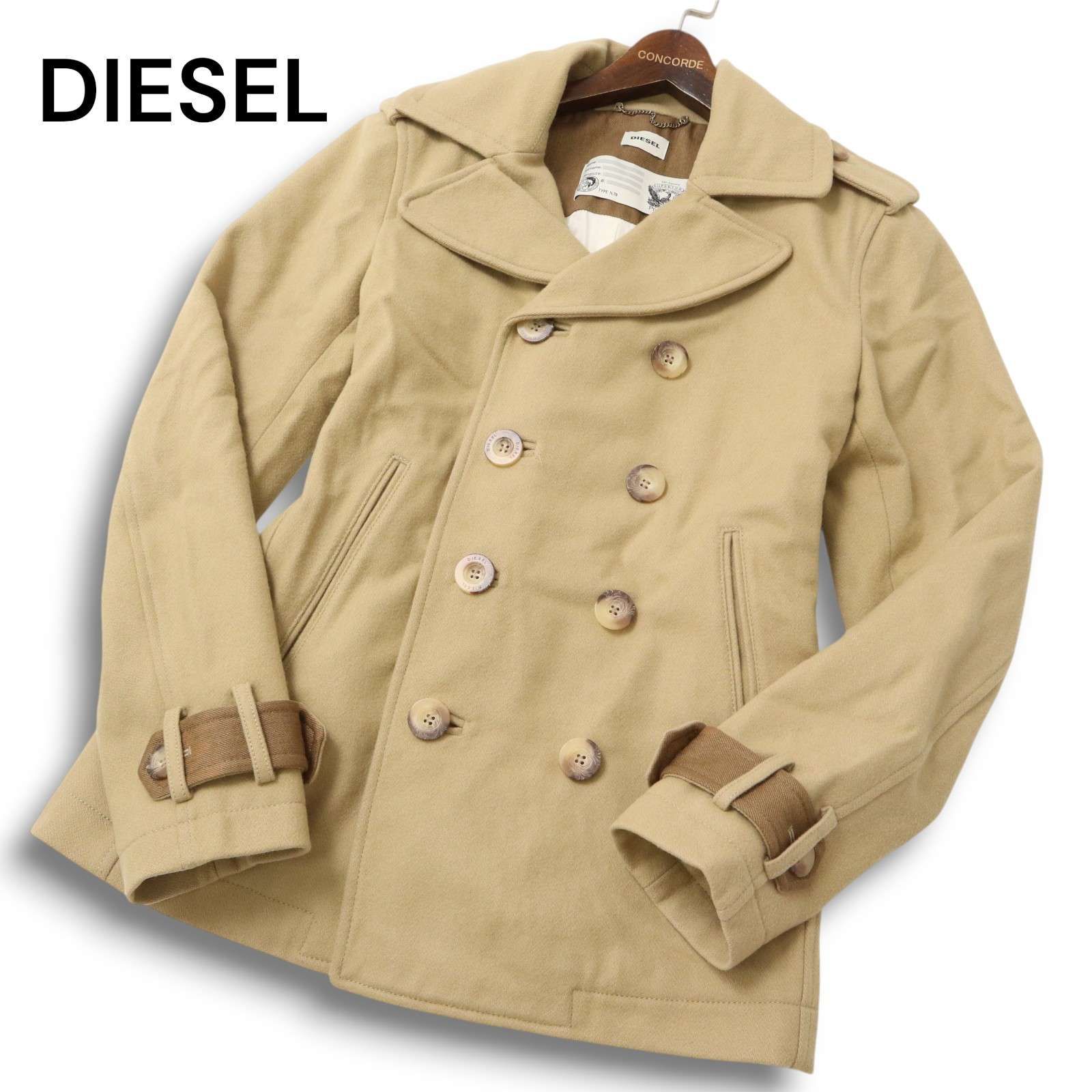 DIESEL ディーゼル 秋冬☆ エポレット ウール Pコート Sz.M