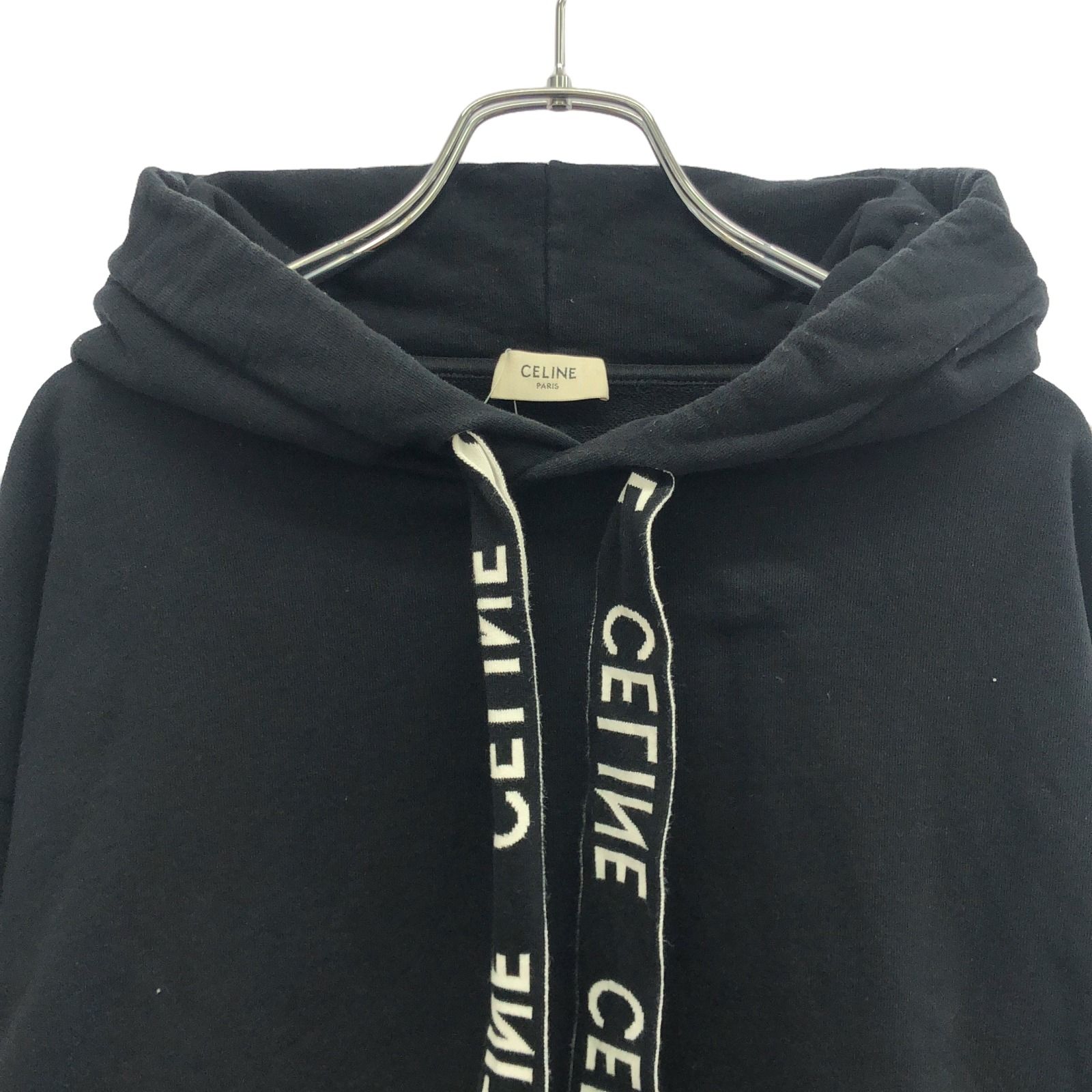 【★オシャレ★】CELINE セリーヌ パーカー ブラック コットン セリーヌ トリオンフ エディ期 コットン×カシミヤ パーカー M