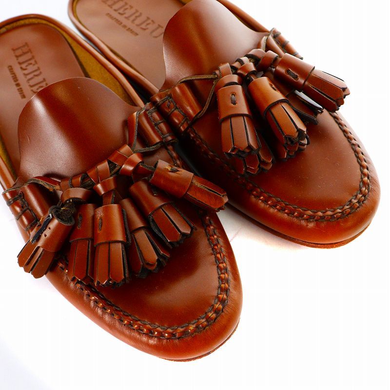 へリュー HEREU フラットシューズ ミュール ローファー レザー