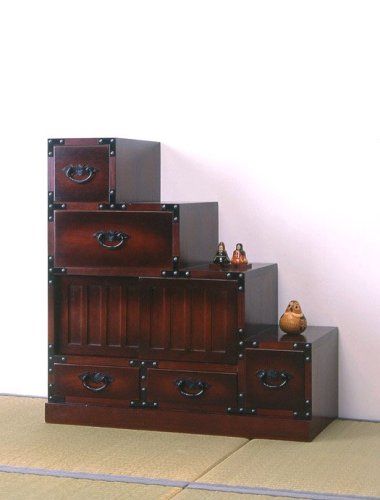 新品・2営業日で発送】KUROSHIO クロシオ 【64736】 民芸調 階段箪笥