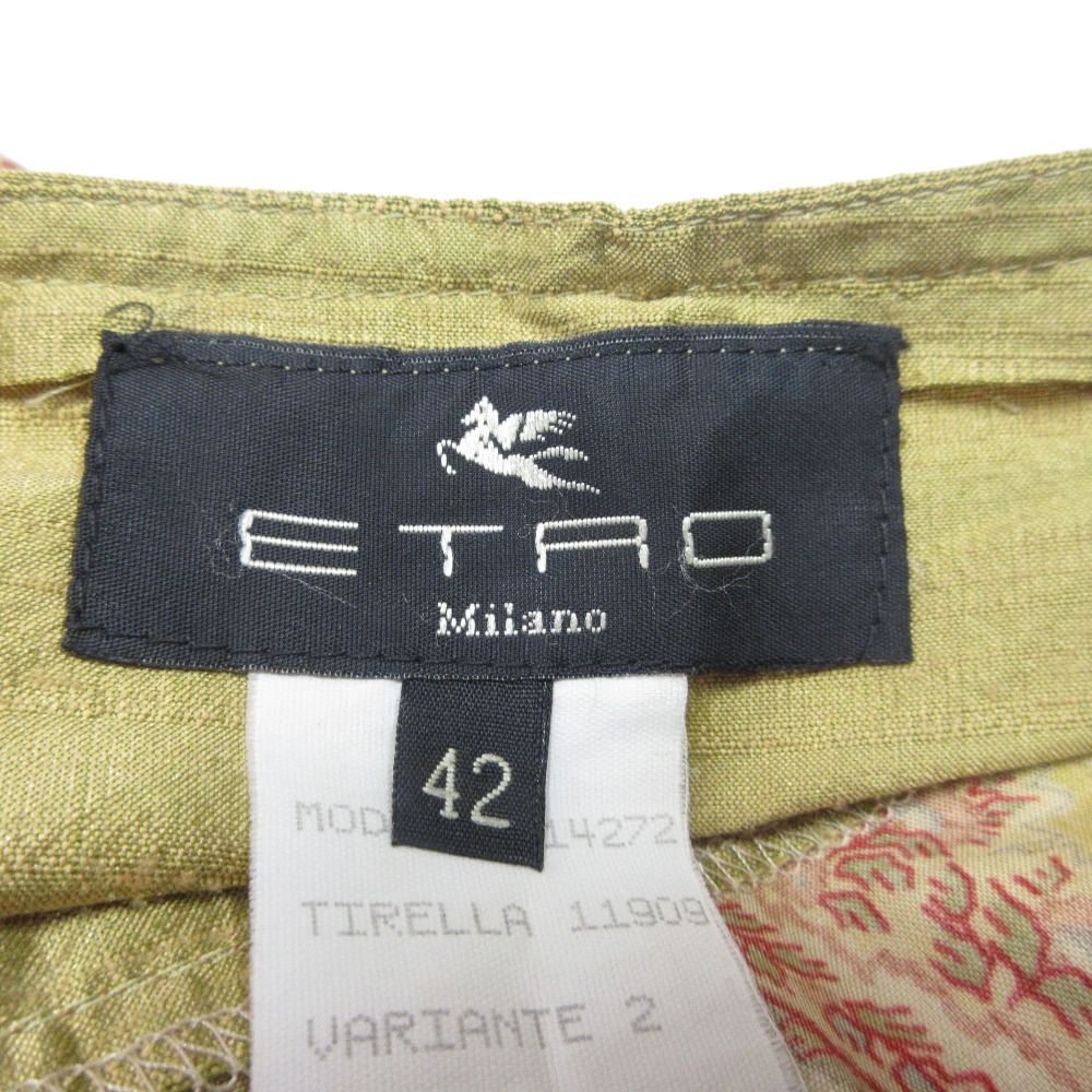 美品 ETRO エトロ ペイズリー シルク100％ ミディ丈 ラップ