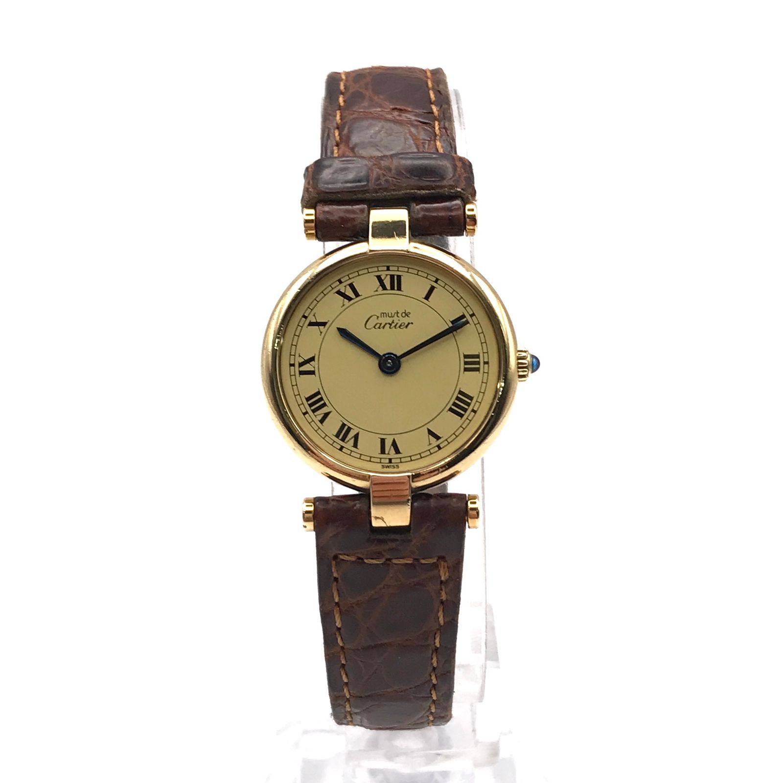 Cartier カルティエ マスト ヴァンドーム 925 レザー QZ クォーツ 
