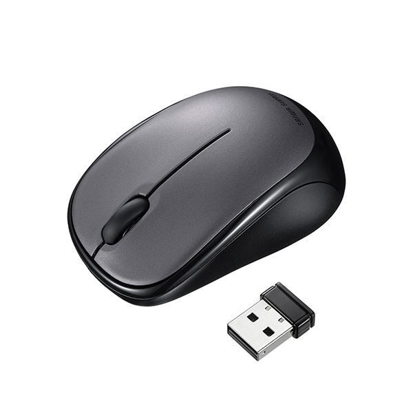 (まとめ）サンワサプライ静音ワイヤレスブルーLEDマウス ダークシルバー MA-WBS311DS 1個（×5セット）