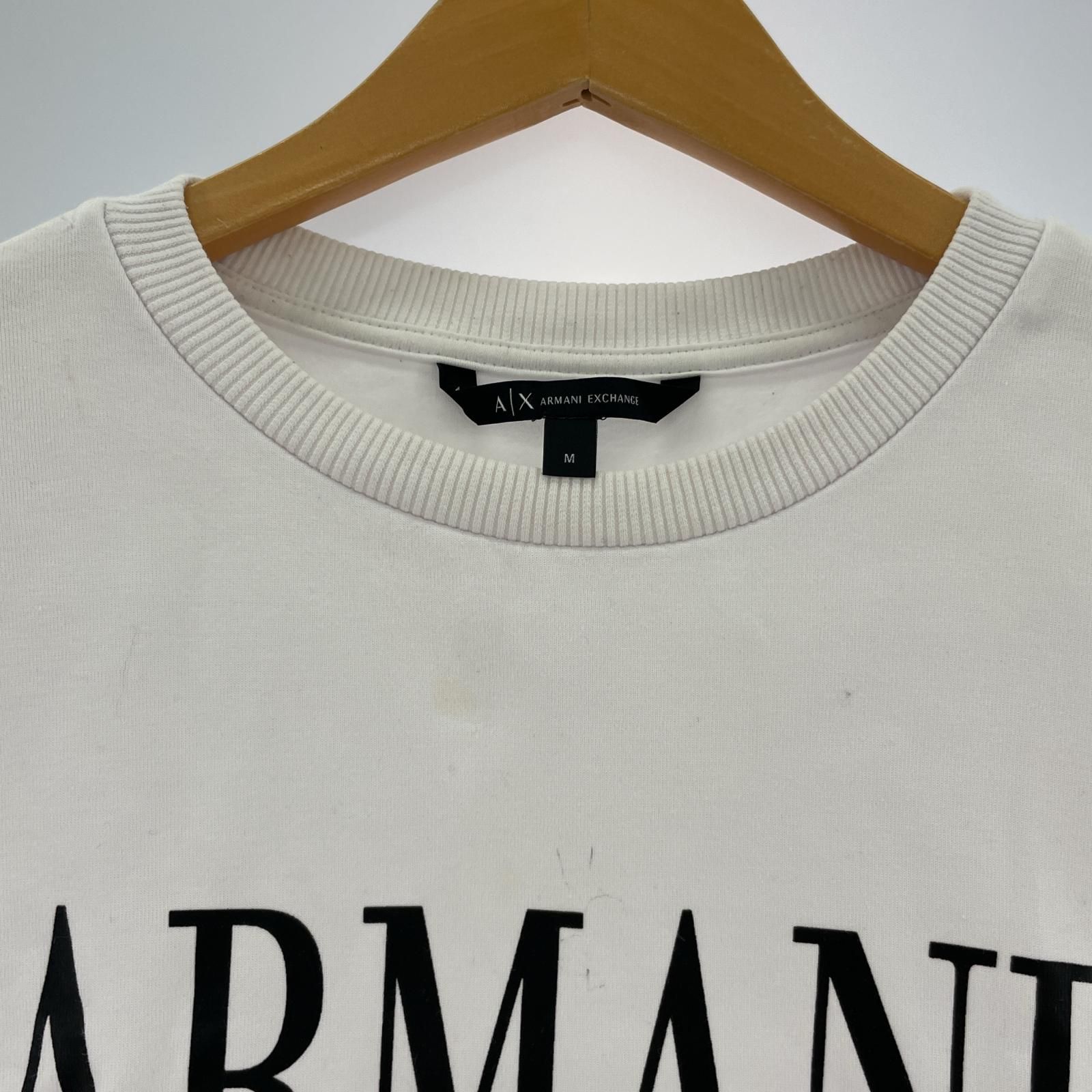 Armani Exchange ホワイト トレーナー Mサイズ Armani Exchange トレーナー M ホワイト アルマーニ