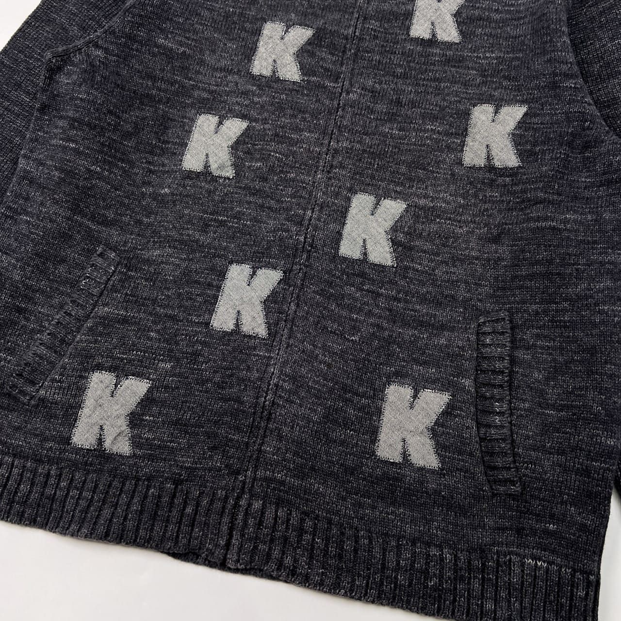 Karl Helmut カールヘルム K柄 ワッペン コットンニット ジャケット 