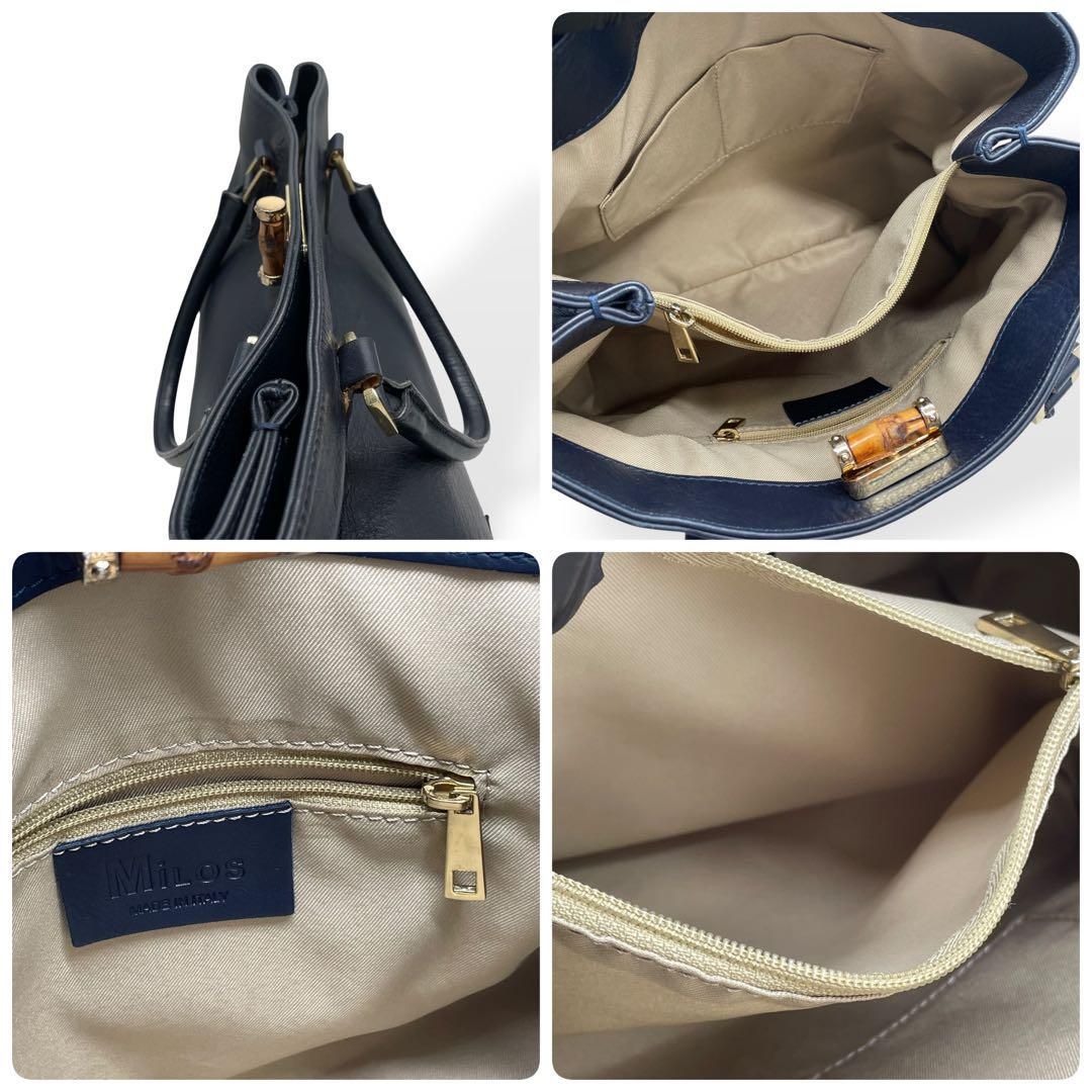 極美品　MILOS ミロス　ハンドバッグ　トートバッグ　バンブー　レザー 極美品 MILOS ミロス ハンドバッグ トートバッグ バンブー