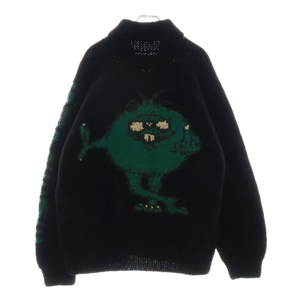 SUPREME シュプリーム 23AW Camacho Cowichan Sweater バックグラフィックプリント カマチョ カウチンニット ジップアップセーター ブラック