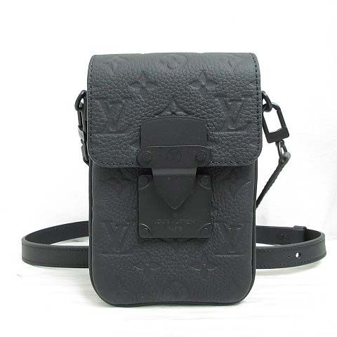 ルイヴィトン LOUIS VUITTON 極美品 Sロック ヴェルティカル ウェアラブル ウォレット M81524 ブラック 黒 ショルダー バッグ モノグラム トリヨン レザー AA