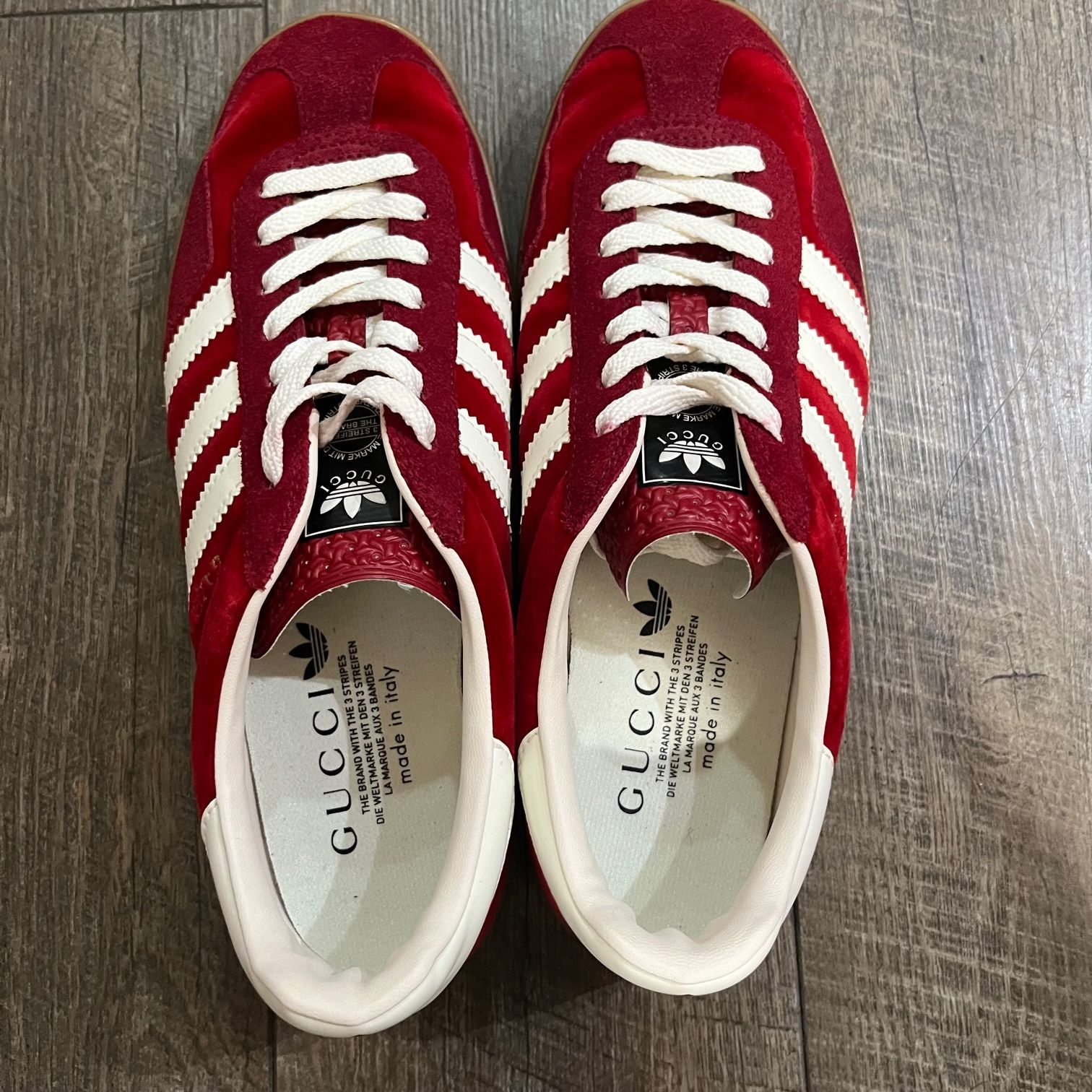 美品 Gucci adidas GAZELLE HQ8853 アディダス ガゼル ベロア 