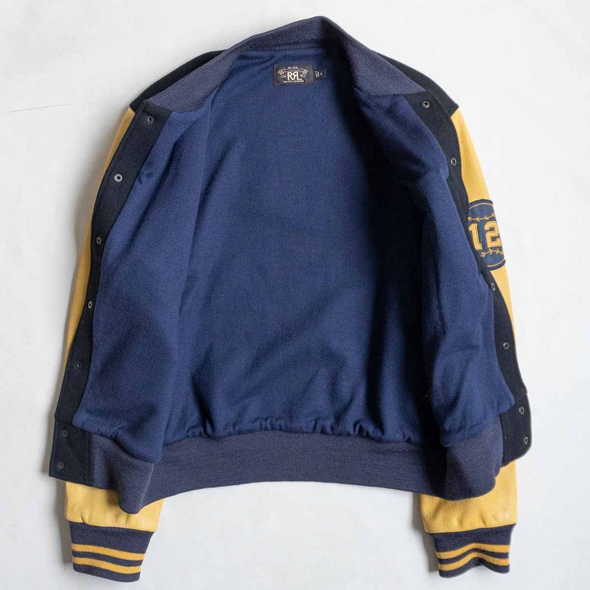 名作】RRL 【TIGER VARSITY JACKET】S とら レザースリーブ スタジャン 