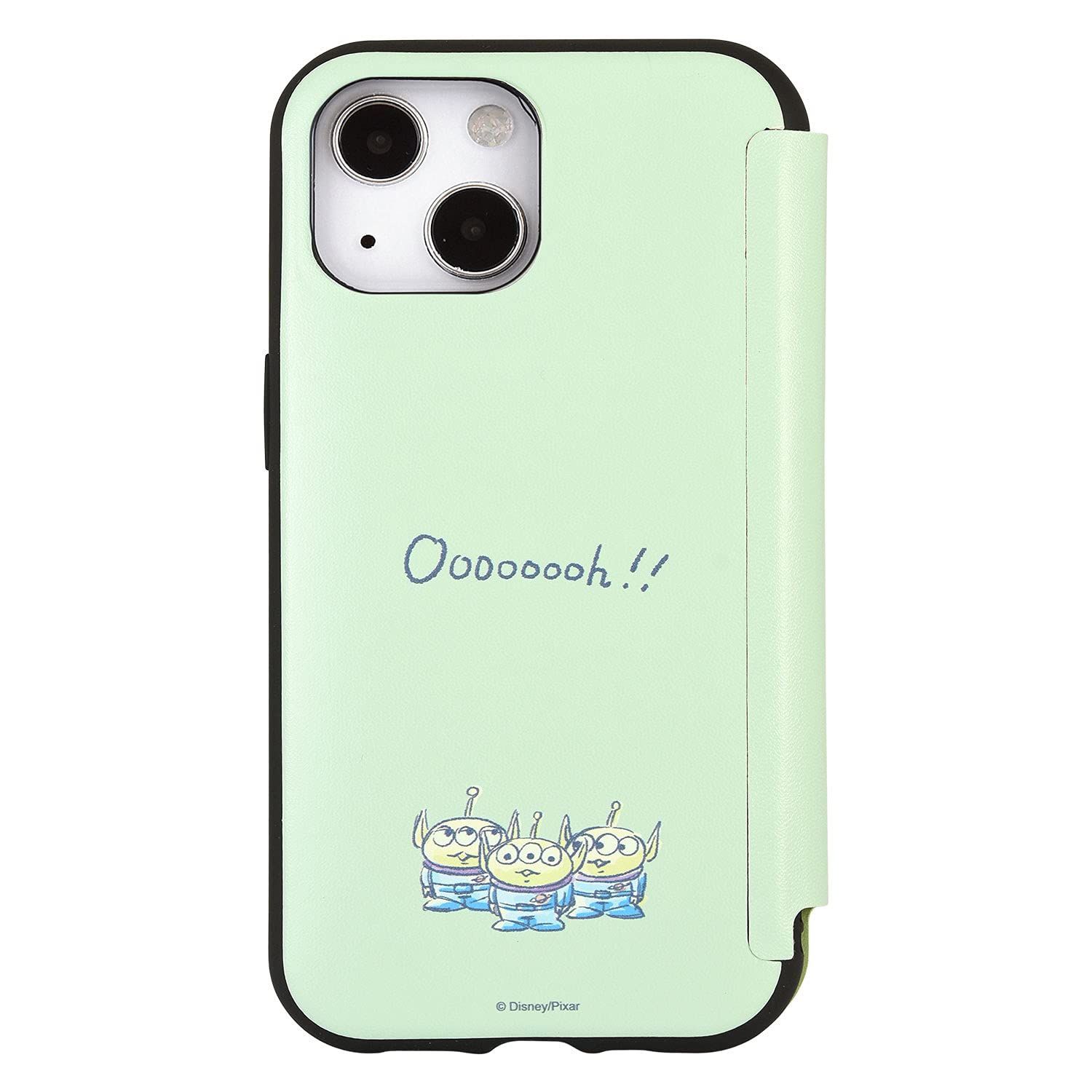 【在庫処分】グリーン DN-883C エイリアン mini(5.4インチ)対応ケース mini/12 iPhone13 Flip IIIIfit | ディズニーキャラクター、ピクサーキャラクター グルマンディーズ