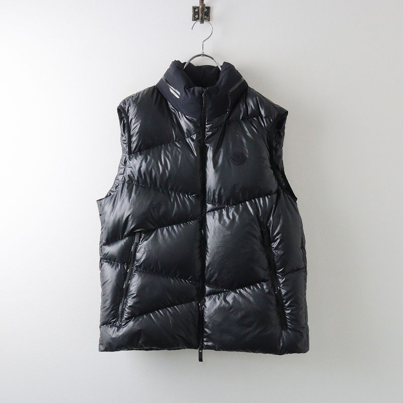 国内 JPタグ 2023AW モンクレール MONCLER TAGO キルティングダウンベスト 2//ブラック 黒ワッペン【2400013881210】